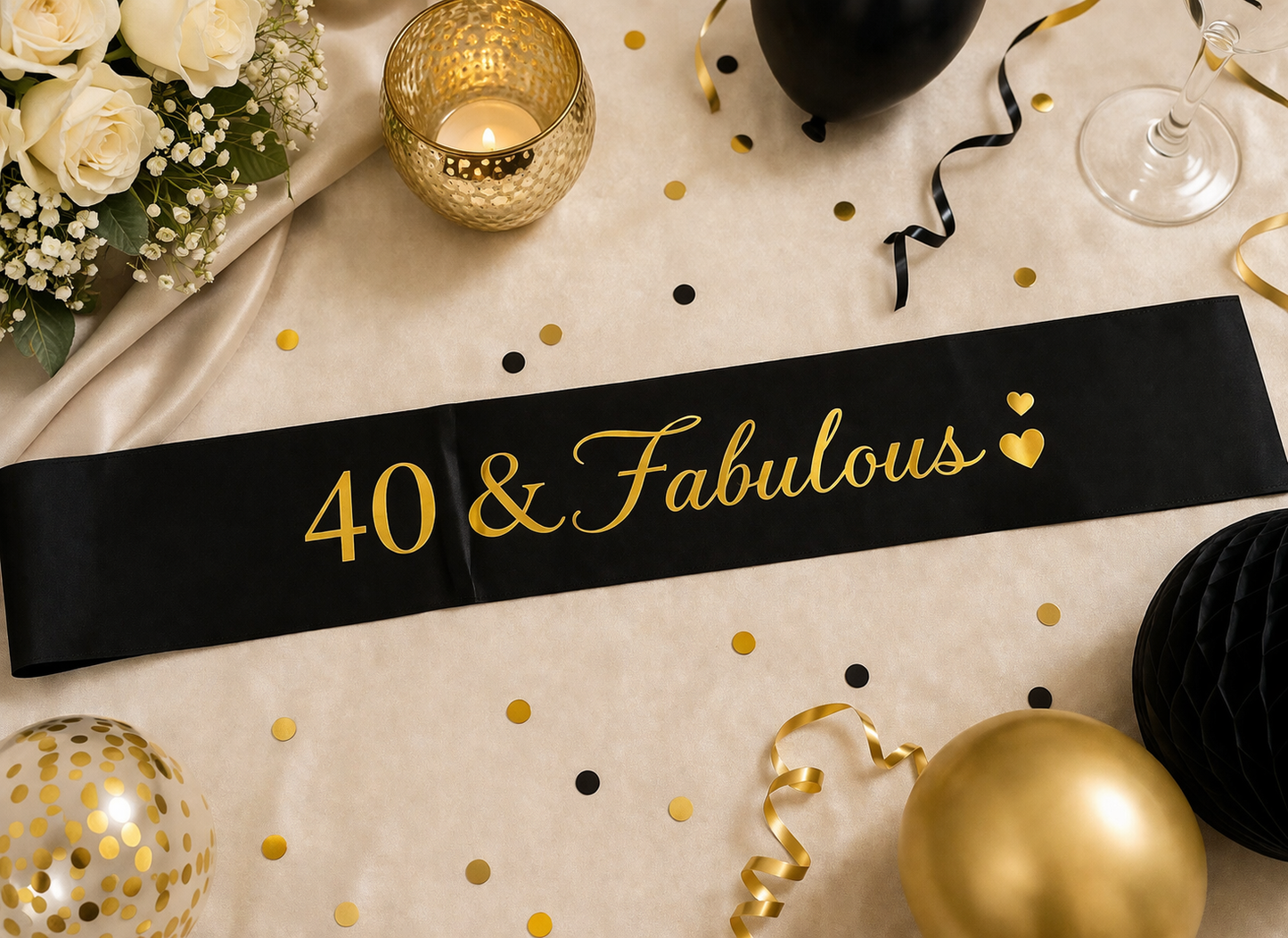 40 & Fabulous Sash (Black)