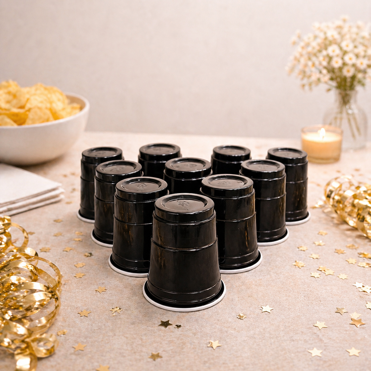 Mini Shot Glasses (Black)-Pack of 10