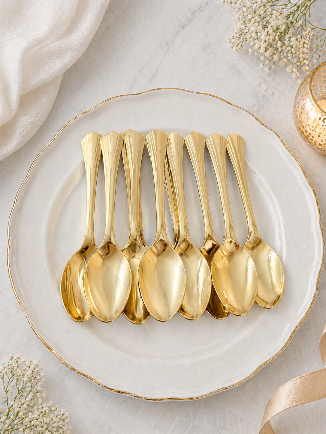 Gold Shell Luxe Spoons (Pack of 20)