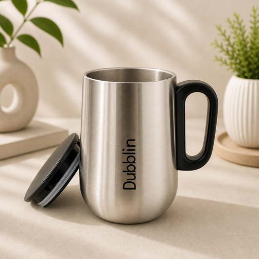 Silver Insulated Mug with Lid