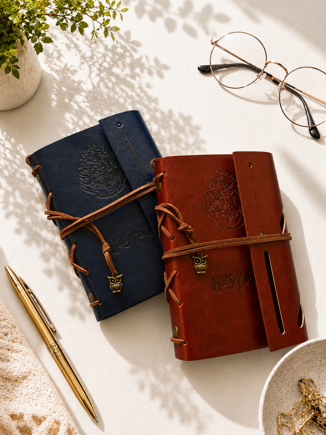 Owl Charm Harry Potter Diary (Brown)