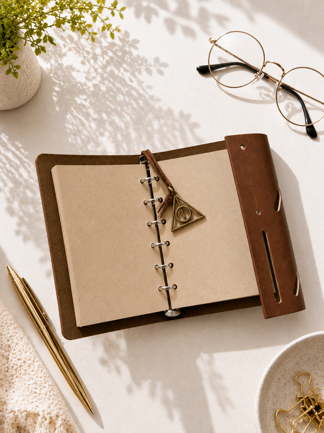 Owl Charm Harry Potter Diary (Brown)