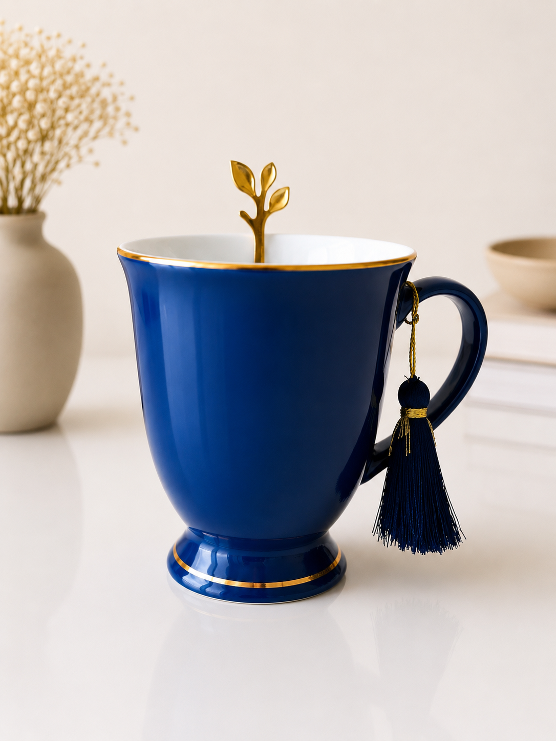 Royal Blue Mug with Navy Tassel