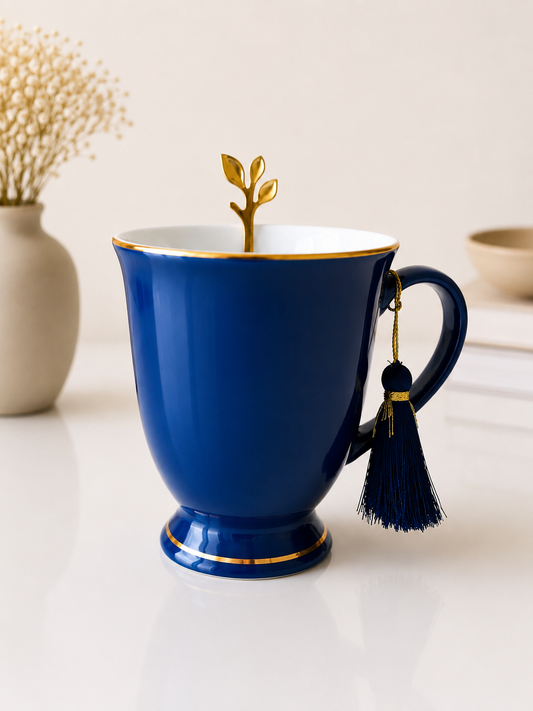 Royal Blue Mug with Navy Tassel