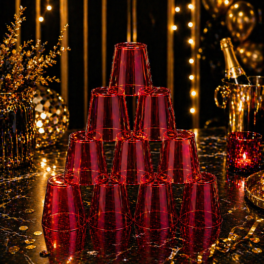 Neon Shot Glasses (Red)- Pack of 10