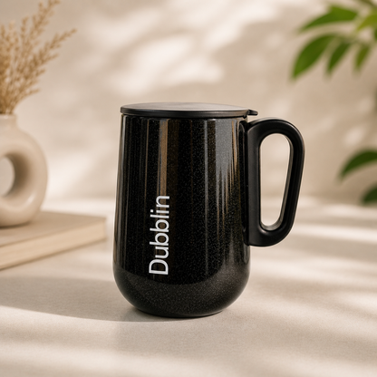 Black Insulated Mug with Lid