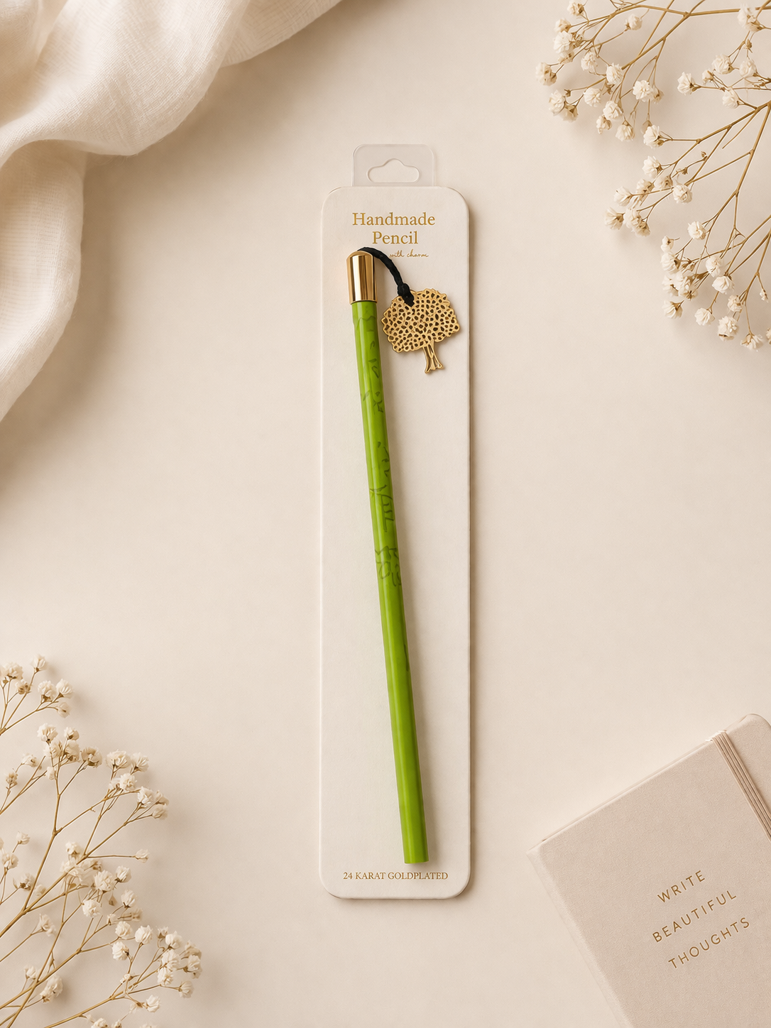 Handcrafted Charm Pencil- Green