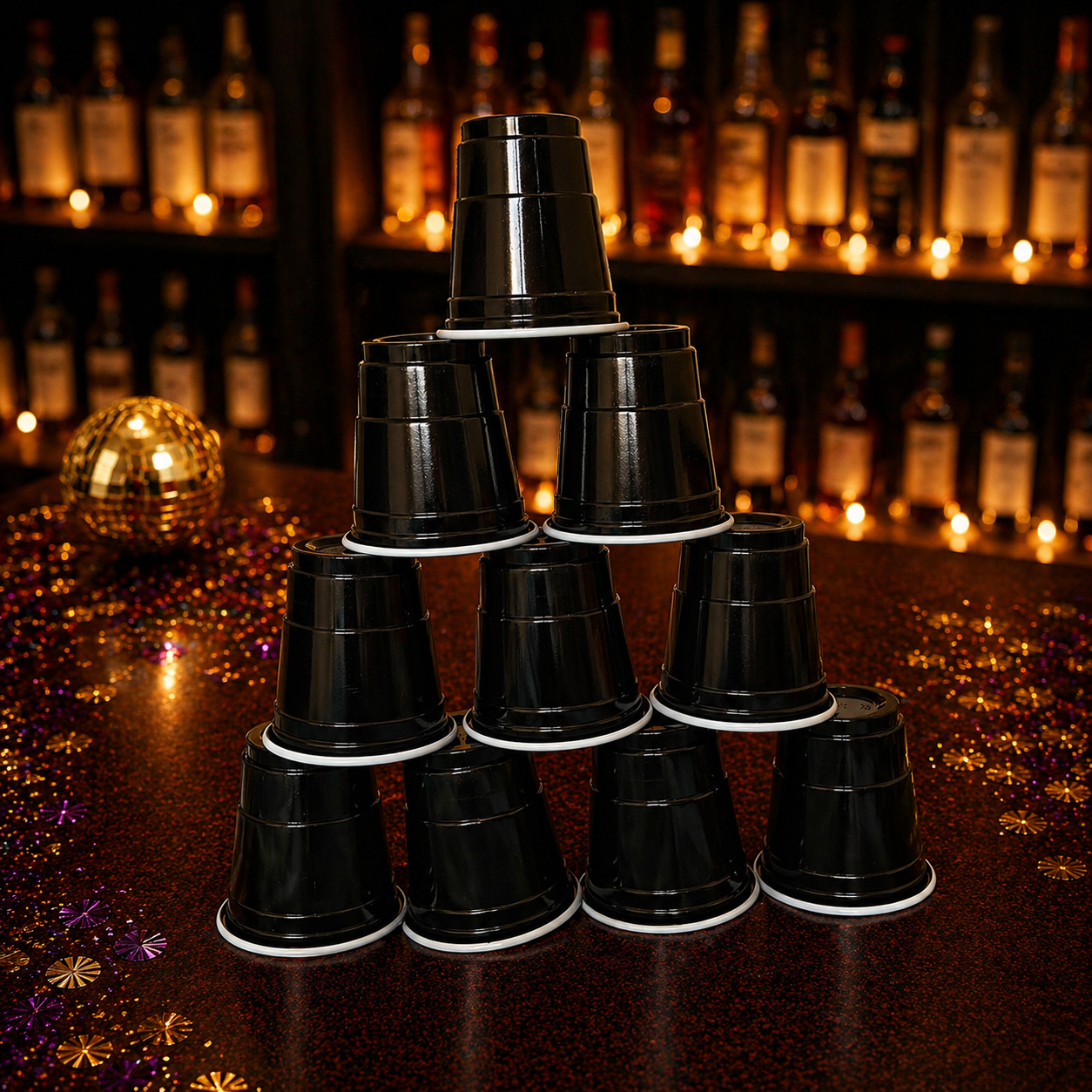 Mini Shot Glasses (Black)-Pack of 10