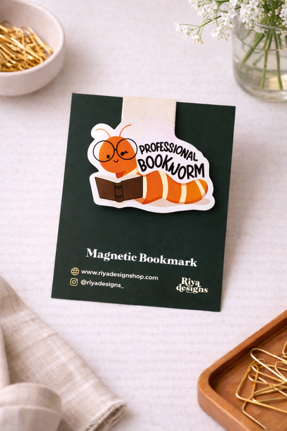 Professional Bookworm Magnetic Bookmark